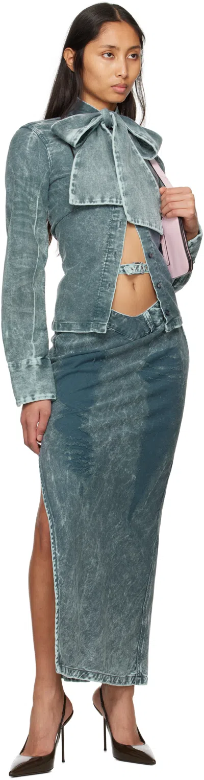 Masha Popova Blue Bow Collar Shirt In Blue