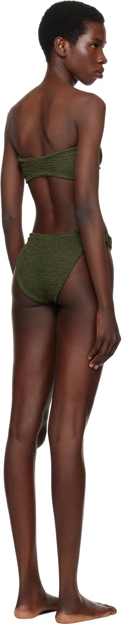 Hunza G Green Gloria Tonal Hoops Bikini