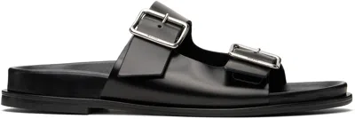 Aeyde Meena Suede Cow Leather Sandals Black