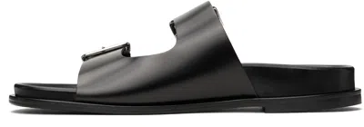 Aeyde Meena Suede Cow Leather Sandals Black