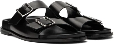 Aeyde Meena Suede Cow Leather Sandals Black