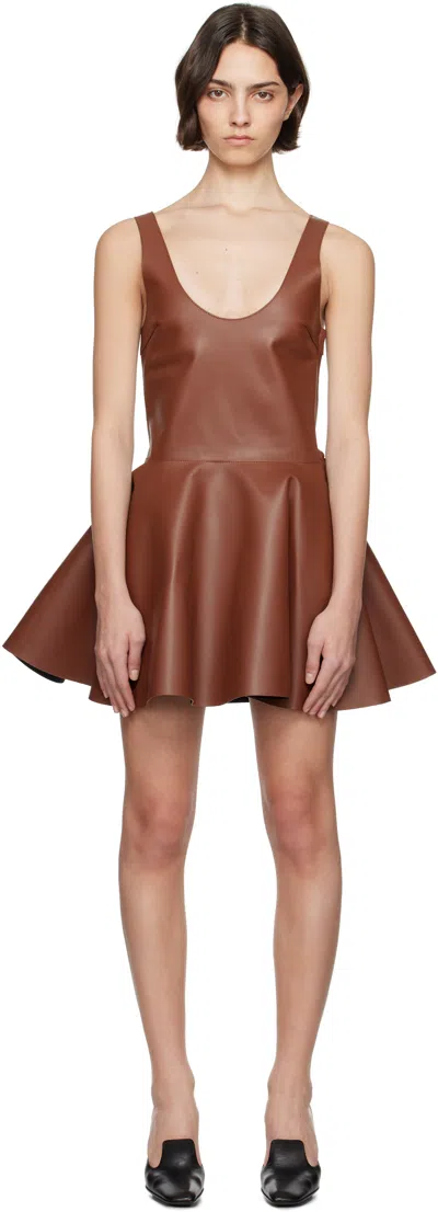 Jw Anderson Leather Circle Skirt Mini Dress