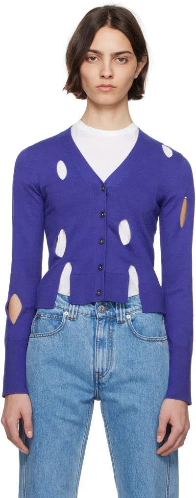 Jw Anderson Navy Slit Cardigan