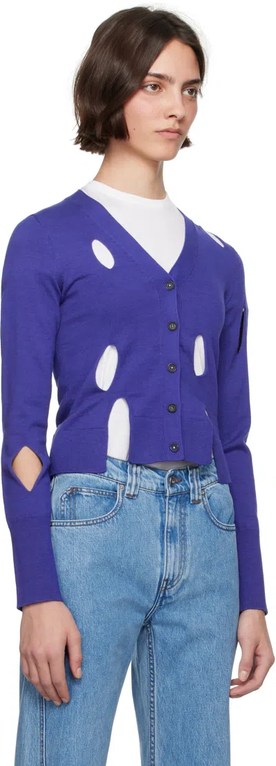 Jw Anderson Navy Slit Cardigan