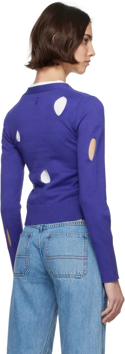 Jw Anderson Navy Slit Cardigan