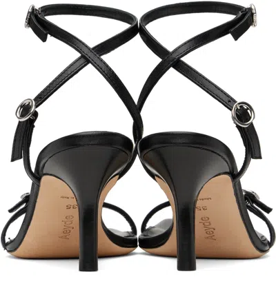 Aeyde Black Hallie Leather Stiletto Heeled Sandals
