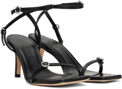 Aeyde Black Hallie Leather Stiletto Heeled Sandals