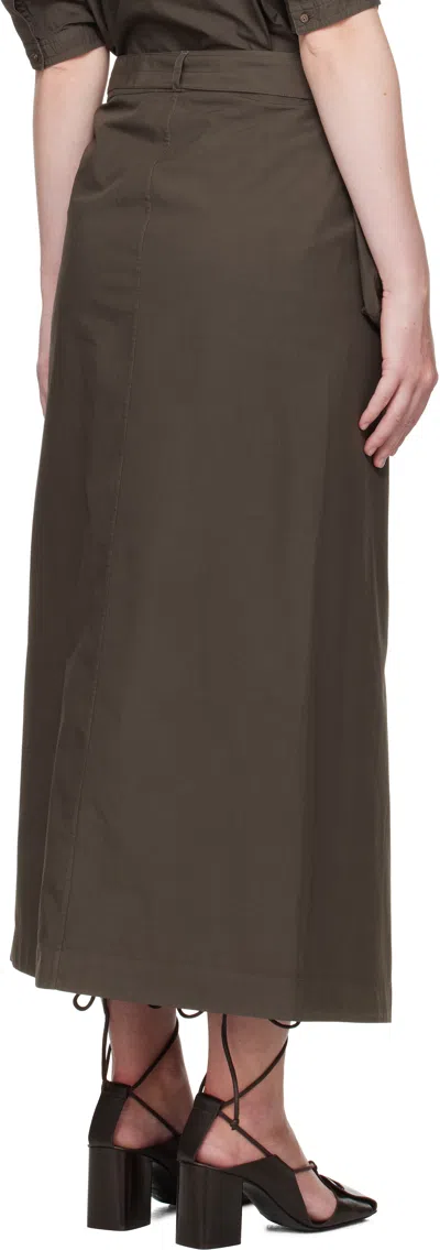 Lemaire Brown Buttoned Maxi Skirt In Brown