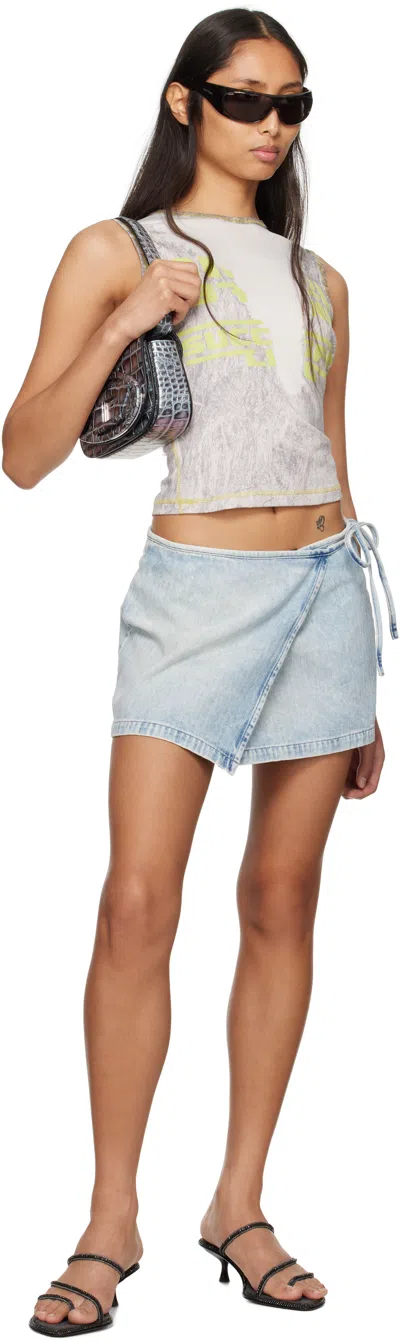 Diesel Blue De-lem-mini Denim Miniskirt In Blue