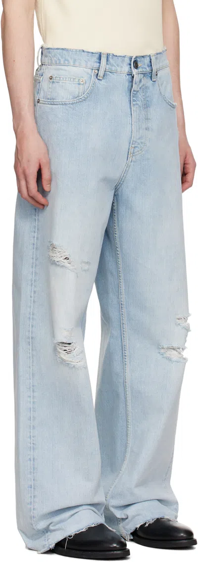 Golden Goose Mens Pants In Lived-in Effect Denim
