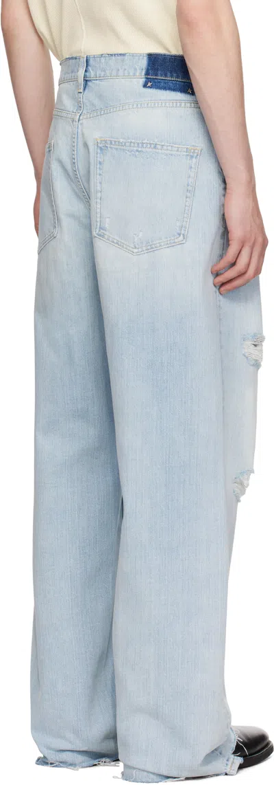Golden Goose Mens Pants In Lived-in Effect Denim