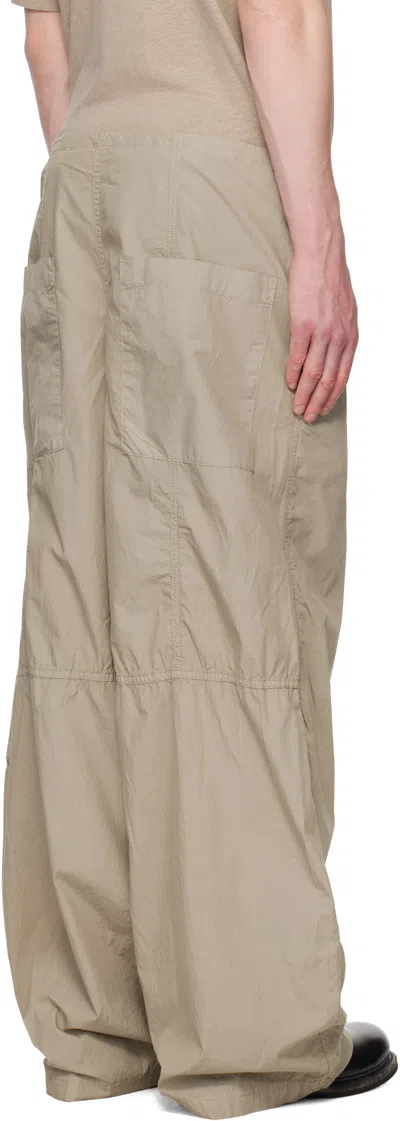 Hope Beige Loose Drawstring Collapse Cargo Pants