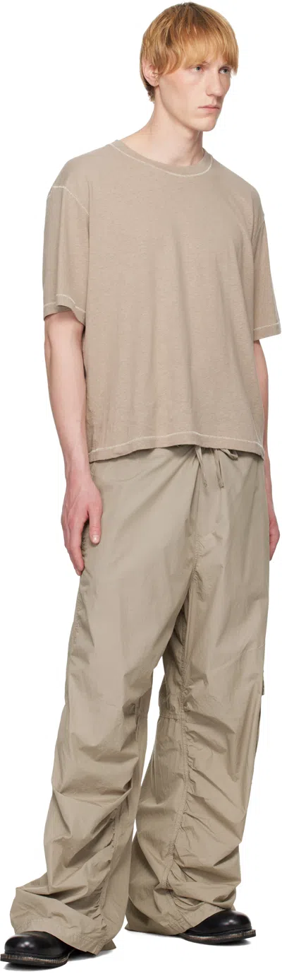 Hope Beige Loose Drawstring Collapse Cargo Pants