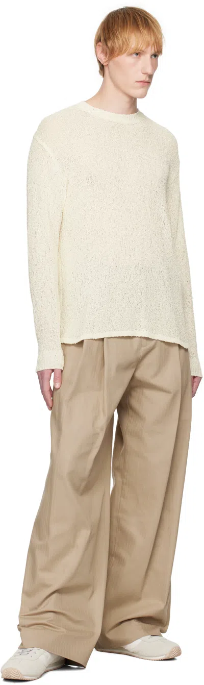 Yoke Off-white Cotton Sheer Sweater