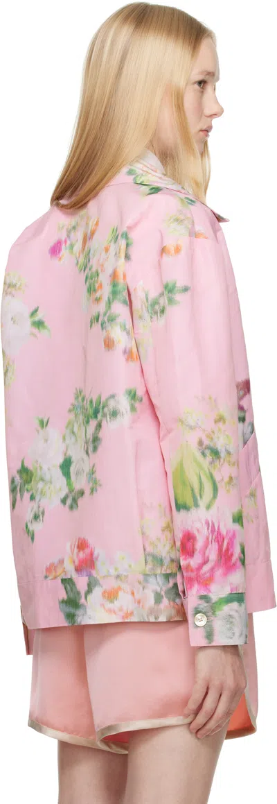 Anna Sui Pink Cabbage Rose Taffeta Jacket