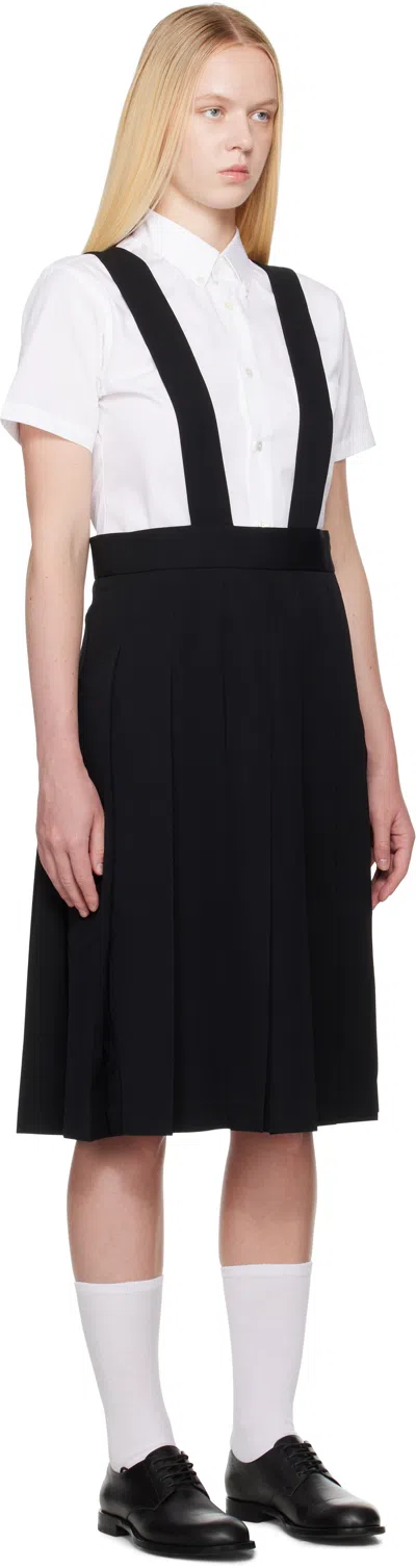 Comme Des Garcons Girl Black Pleated Pinafore Midi Skirt