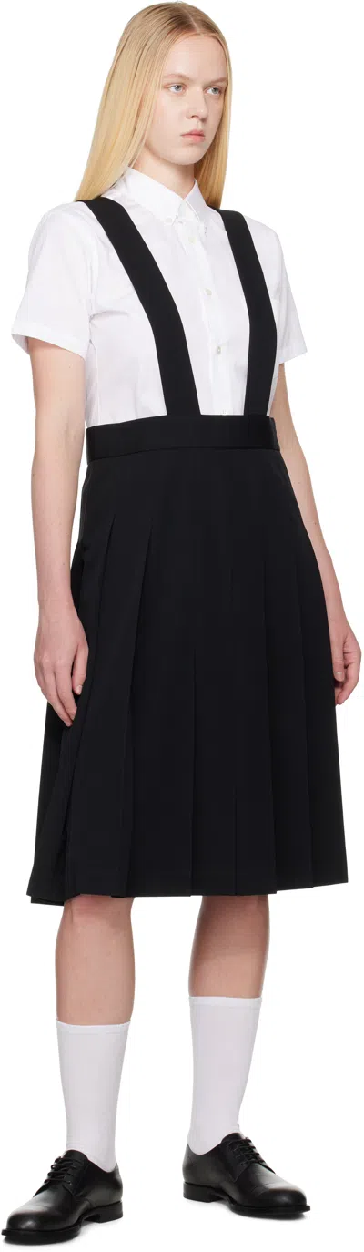 Comme Des Garcons Girl Black Pleated Pinafore Midi Skirt