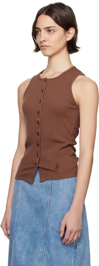 Jw Anderson Button Front Stretch Cotton Tank