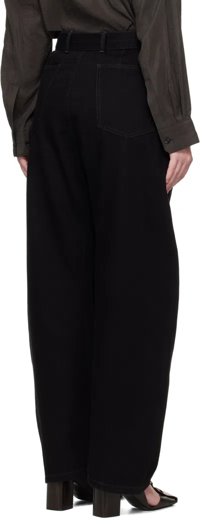 Lemaire Curved-leg Tailored Trousers In Black