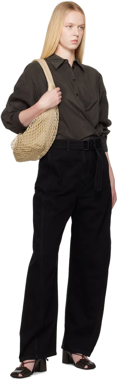 Lemaire Curved-leg Tailored Trousers In Black