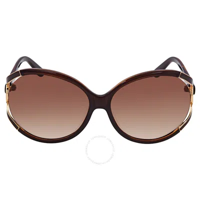 Ferragamo Salvatore  Brown Gradient Round Ladies Sunglasses Sf600s 220 61