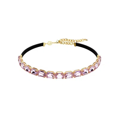 Swarovski Millenia Octagon Cut Tennis Choker In Violett