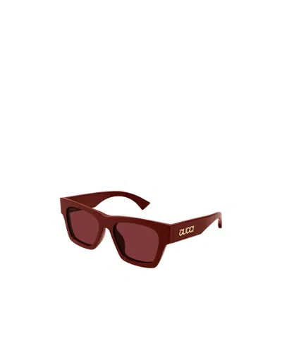 Gucci Gg1835s Linea Name Of Brand 003 Burgundy Red Sunglasses In Burgundy