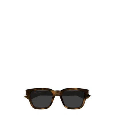 Saint Laurent Sl 789 Jacques Linea Corner Angle 002 Havana Crystal Grey Sunglasses In Brown