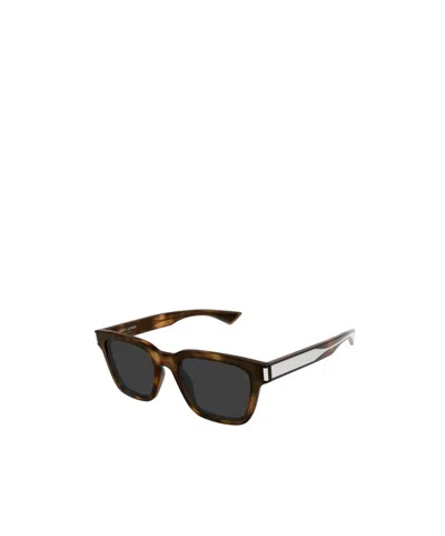 Saint Laurent Sl 789 Jacques Linea Corner Angle 002 Havana Crystal Grey Sunglasses In Brown