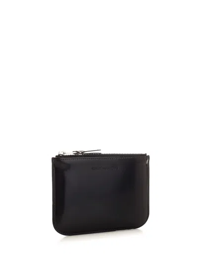 Comme Des Garçons Small Red Leather Coin Purse Wallets Black