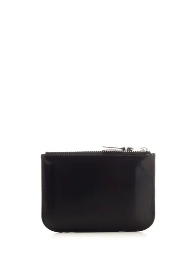 Comme Des Garçons Small Red Leather Coin Purse Wallets Black