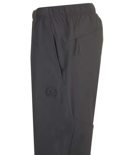 Shop Moncler Black Joggers In Stretch Technical Nylon Trousers Black