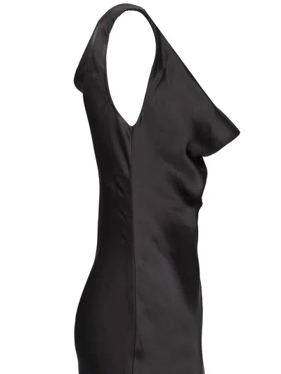 Norma Kamali Drape Neck Satin Dress