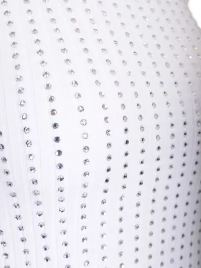 Attico Crystal-embellished Ribbed Tank Top