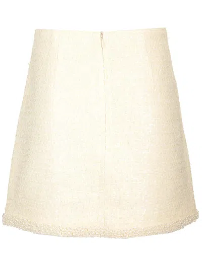 Self-portrait Bouclé Pearl Trim Mini Skirt
