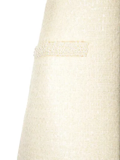 Self-portrait Bouclé Pearl Trim Mini Skirt