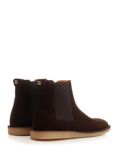 Dolce & Gabbana Brown Suede Ankle Boots