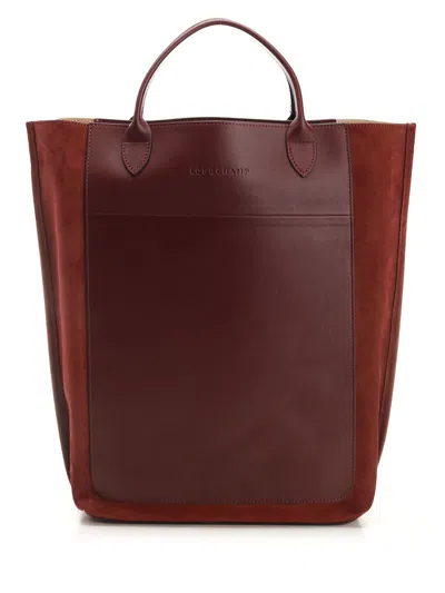 Longchamp Paris Cabas Longchamp Velours - Sac Porté Main Handbags Bordeaux