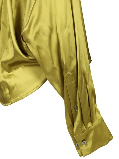 Dries Van Noten Camiel Draped Blouse Shirts Green