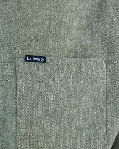 Barbour Camicia Botton Down In Misto Lino