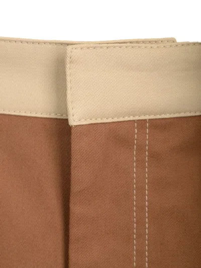 Off-white Cotton Cargo Pants Trousers Brown
