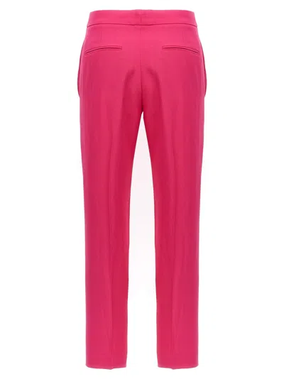Alexander Mcqueen Fuchsia Cigarette Pants With Welt Pocket In Viscose Blend Woman