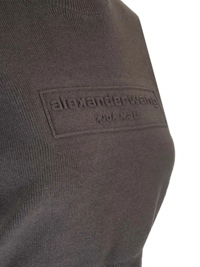 Alexander Wang Cropped Crew Neck Sweater T-shirt Black