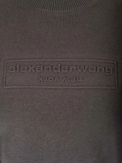 Alexander Wang Cropped Crew Neck Sweater T-shirt Black