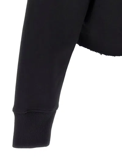 Givenchy Cropped Sweatshirt Hooded Kangaroo Pocket In Black