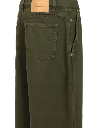 Shop Ami Alexandre Mattiussi Dark Green Cotton Jeans Green