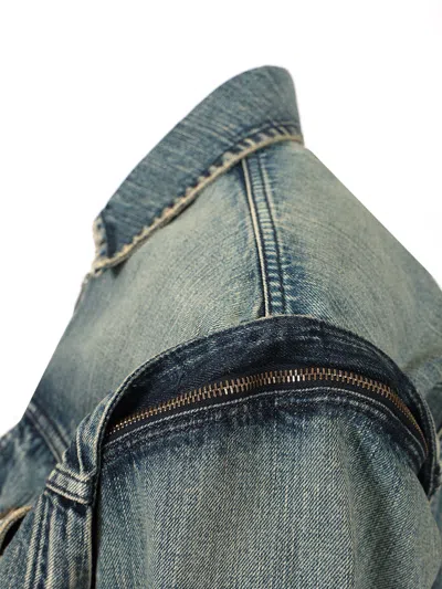Golden Goose Bomber Blue Washed Effect In Denim