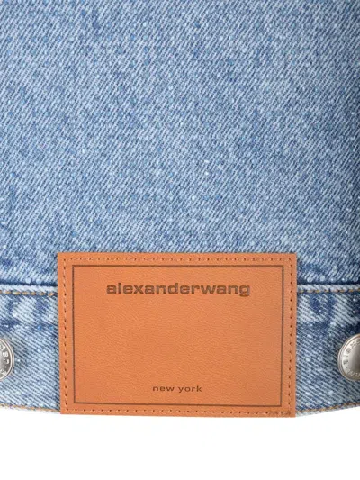 Alexander Wang Blue Clear Bead Hotfix Denim Vest