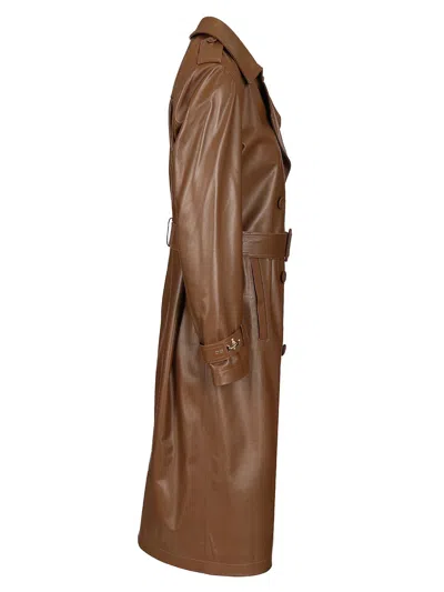 Fay Double-breasted Trench Coat Jackets Brown