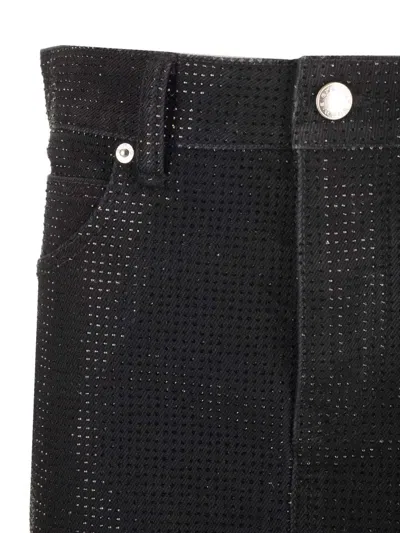 Alexander Wang Hotfix Crystal Denim Miniskirt